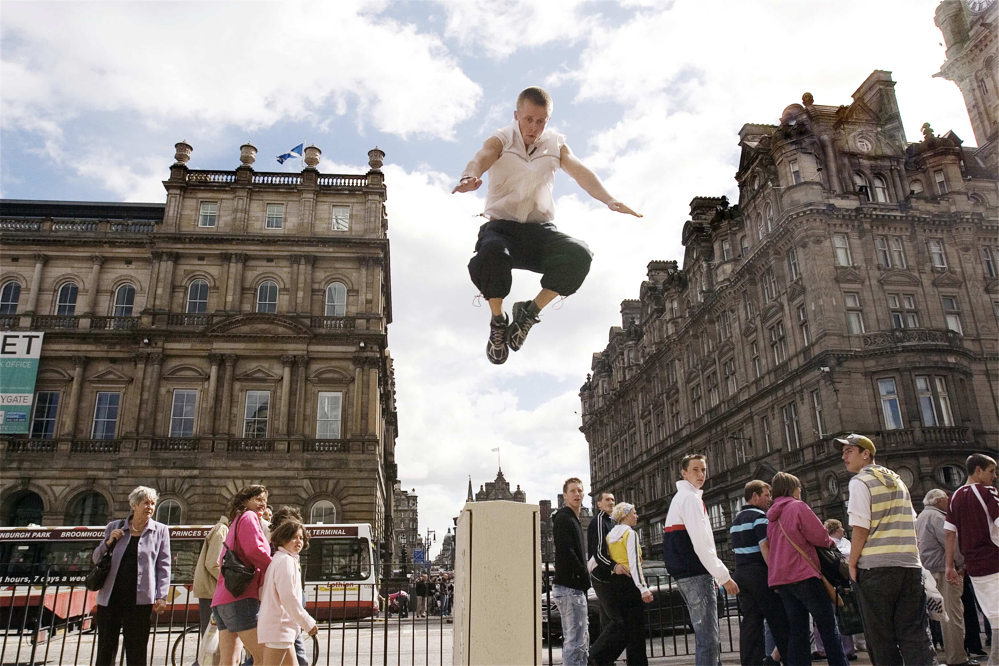 Free runner, Edinburgh Scotland