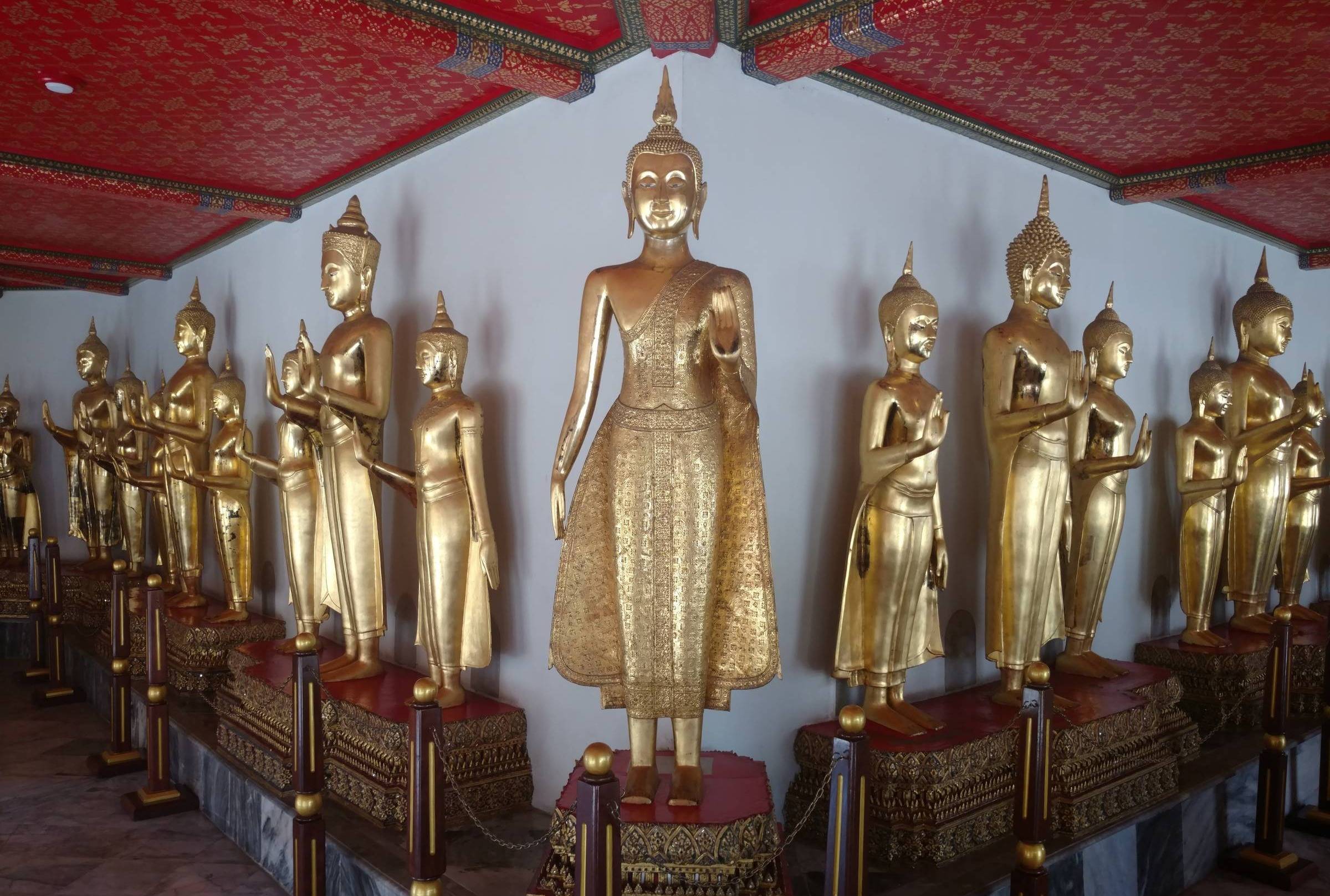 Golden Buddhas at Wat Pho, Bangkok Thailand